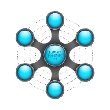 3d Elements of infographics. Blue glossy blank circles for your business proj Иллюстрация