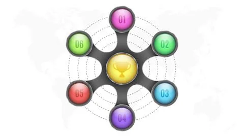 3d Elements of infographics. Multicolored circles with numbers for your busin Stock Illustration