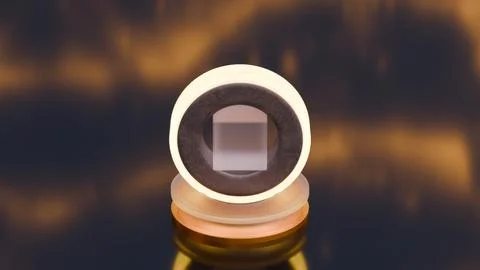 3d elements rotation with lights Ilustración de archivo