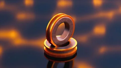 3d elements rotation with lights Illustrazione stock