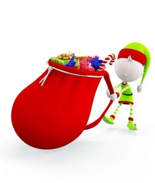 3d Elves for Christmas Stock Illustration