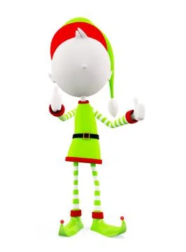 3d Elves for Christmas Stock Illustration