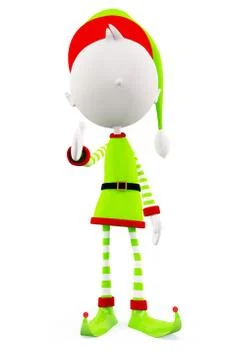 3d Elves for Christmas Stock Illustration