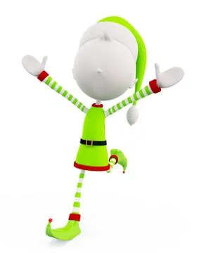 3d elves for christmas Stock Illustration