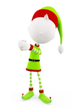 3d Elves with dragging pose Stock Illustration