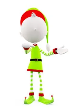 3d elves with presentation pose Illustrazione stock