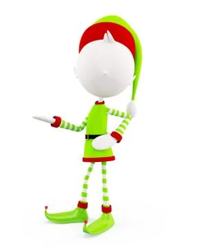 3d elves with presenting pose Illustrazione stock