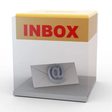 3d email in box Stock Illustration