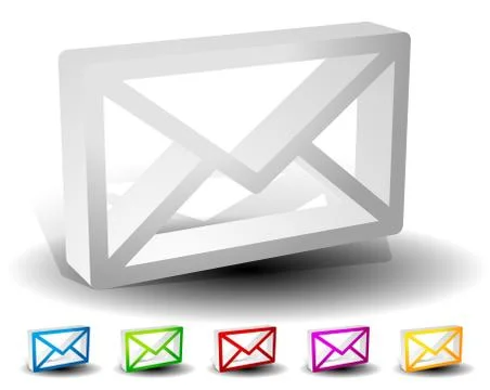 3d Email, envelope, closed letter icons, symbols. Correspondence, communicati Stock Illustration