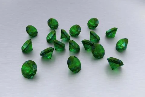 3D Emerald - 18 Green Gems Stock Illustration