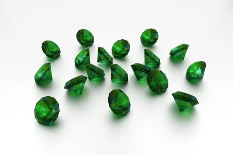3D Emeralds Stock Illustration
