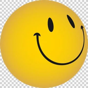 3D emoticon sphere is being shown with black eyes and arrow-shaped smile, Stock Illustration