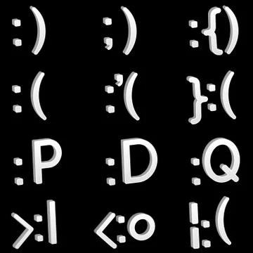 3d emoticons Stock Illustration