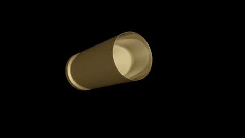 3d empty .45 bullet shell over black background. Stock Illustration