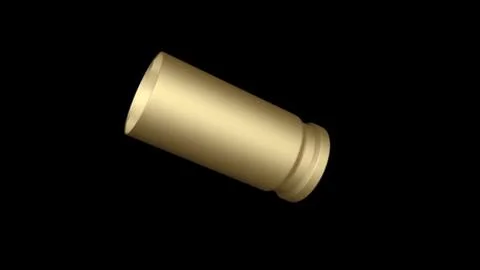 3d empty .45 bullet shell over black background. Stock Illustration