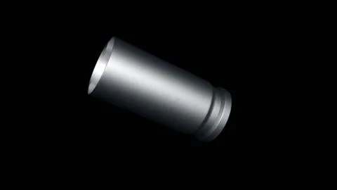 3d empty .45 bullet shell over black background. Stock Illustration