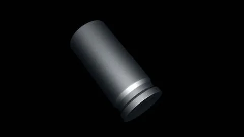 3d empty .45 bullet shell over black background. Illustrazione stock