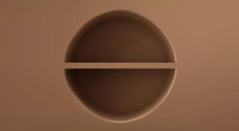 3d empty brown circle niche showcase shelf in wall Stock Illustration