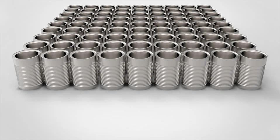 3D empty cans on white background paint Ilustração Stock