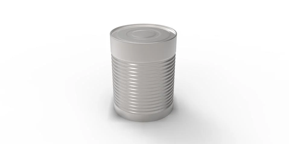 3D empty cans on white background paint Ilustração Stock