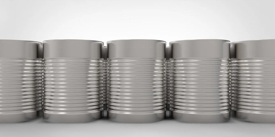 3D empty cans on white background paint Ilustração Stock
