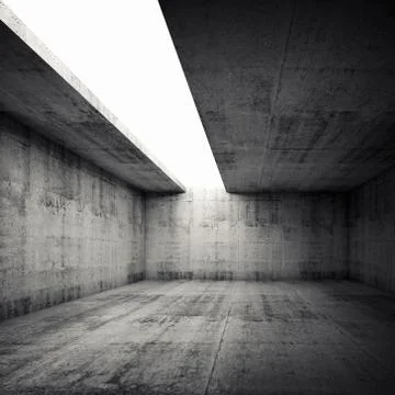 3d empty concrete room interior with empty white opening Stock Illustration