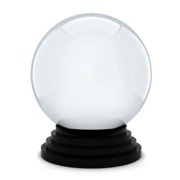 3d empty crystal ball on white background Stock Illustration