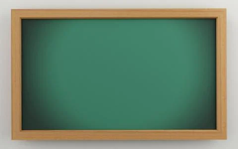 3d Empty Green Chalkboard Stock Illustration