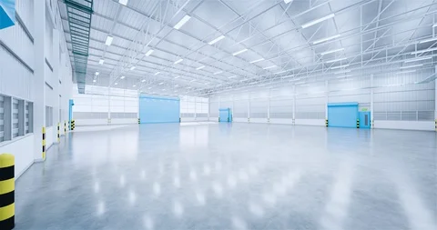 3d empty hangar Stock Footage 129101209