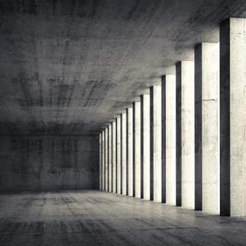3d empty interior and concrete walls and columns Stock Illustration