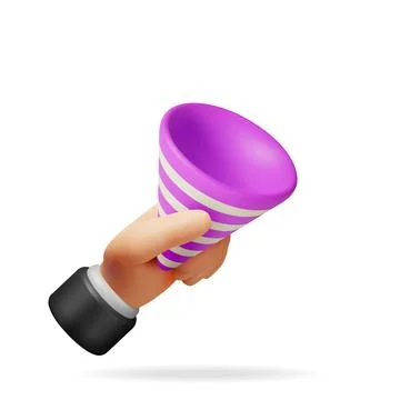 3D Empty Party Popper in Hand Stock Illustration
