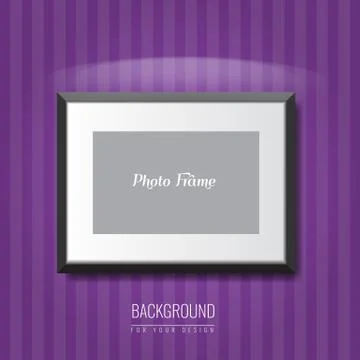 3d empty photo frame on the wall. Vector Advertising background for your 스톡 일러스트