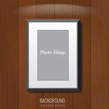 3d empty photo frame on the wall. Vector Advertising background for your 스톡 일러스트