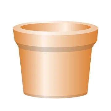 3D empty plant pot cartoon illustration Illustrazione stock