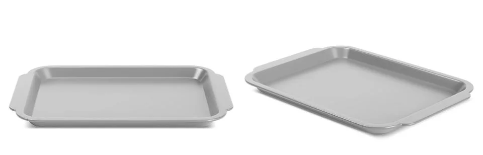 3d empty plastic lunch tray with handles 스톡 일러스트