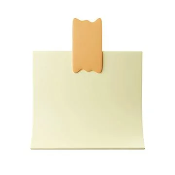 3d empty post-it note. message on notepaper, bright office stationery, memo Stock Illustration
