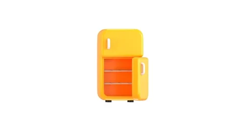 3d Empty refrigerator animation for kitchen furniture icon animation Stock Footage 314735312