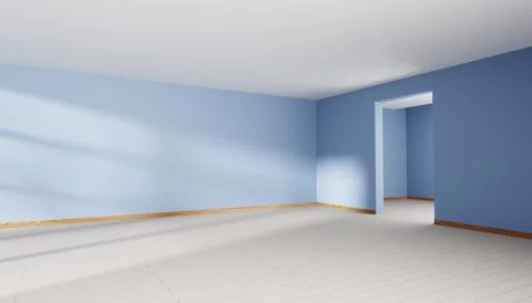 3d empty room corner with doorway render. Modern house or office interior Stock-Illustration