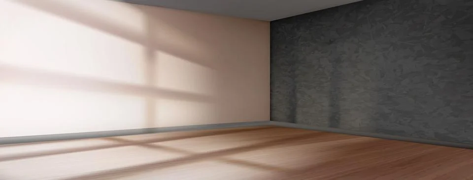 3d empty room corner render with gray wall vector Illustrazione stock