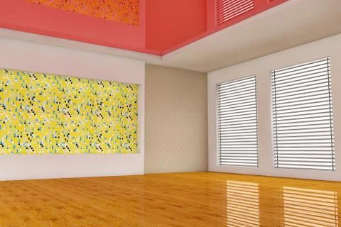3d empty room Stock Illustration