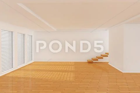 3d empty room Stock Illustration