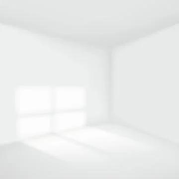 3D Empty Room Interior White Background イラスト素材