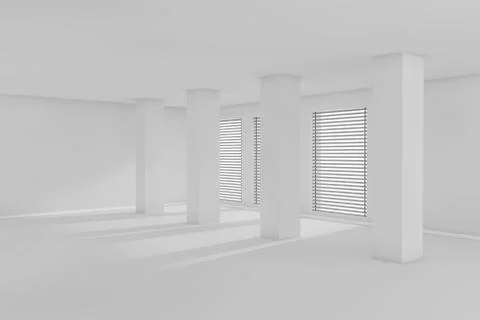 3d empty room with sunlight Stockillustratie