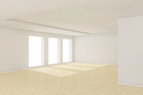 3d empty room with sunlight Stock Illustration