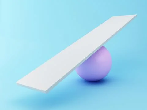 3d Empty seesaw balance. Stock Illustration