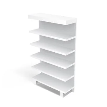 3D Empty Showcase Display With Retail Shelves Stock-Illustration