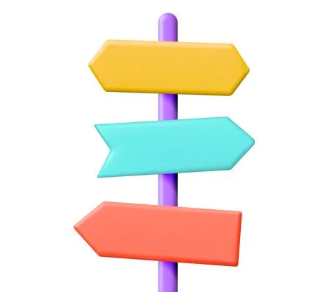 3D Empty Signpost with Directions Isolated Stock Illustration