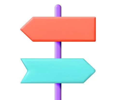 3D Empty Signpost with Directions Isolated Illustrazione stock
