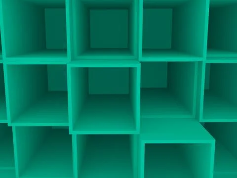 3d empty square box shelf, background Illustrazione stock