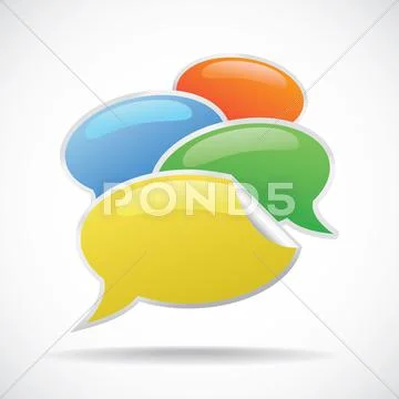 3d empty text bubbles illustration Stock Illustration